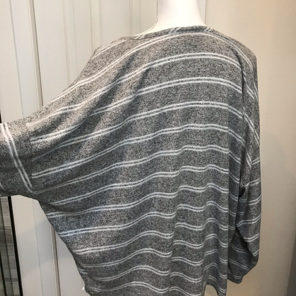 Torrid Grey White Stripe Button Front Long Sleeve… - image 7